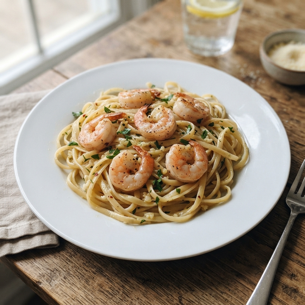 Lemon Garlic Butter Shrimp Pasta