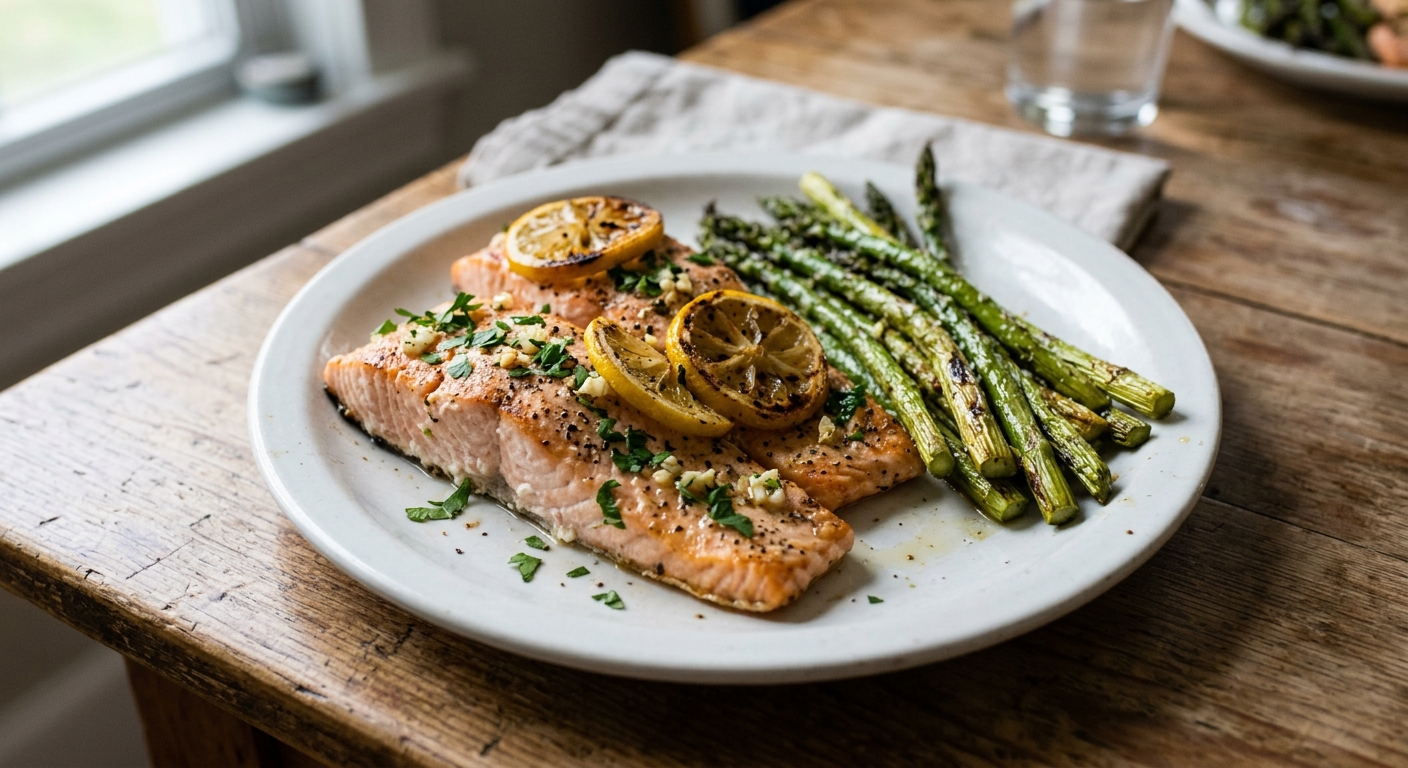 Sheet Pan Lemon-Herb Salmon and Asparagus
