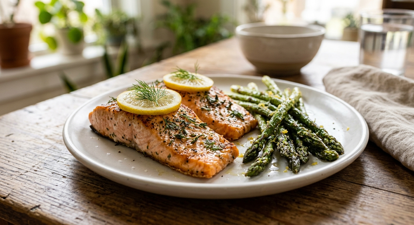 Lemon Herb Sheet Pan Salmon and Asparagus