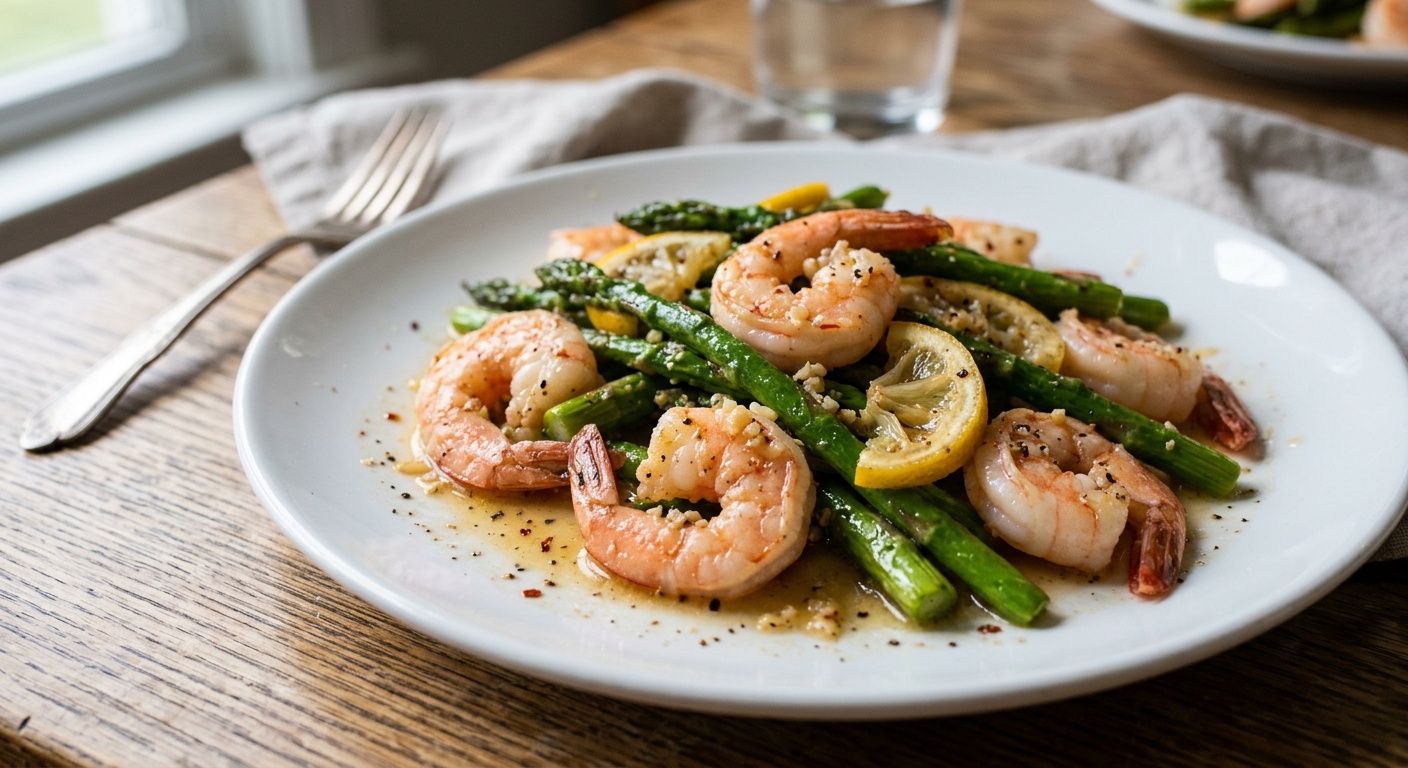 One-Pan Lemon Garlic Butter Shrimp and Asparagus