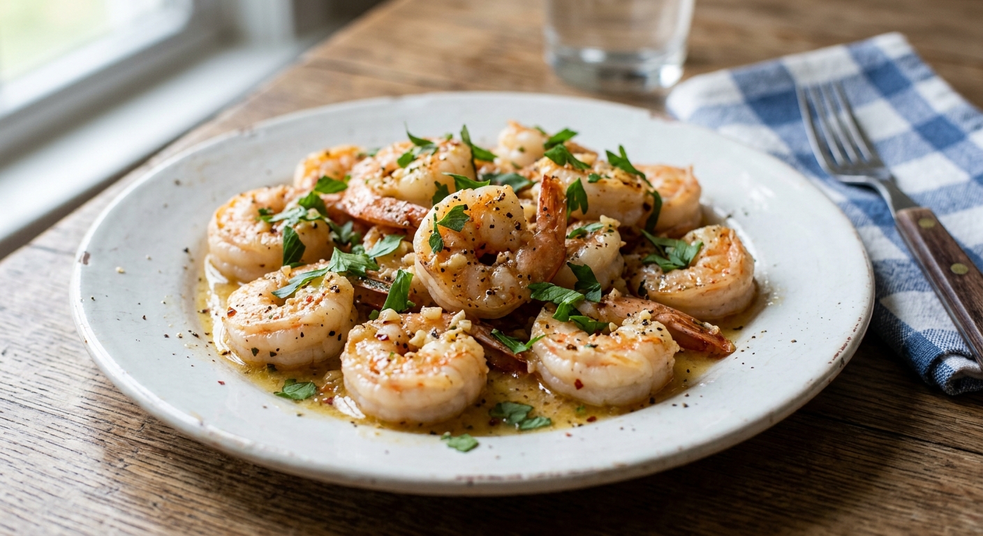 Lemon Garlic Butter Shrimp Skillet