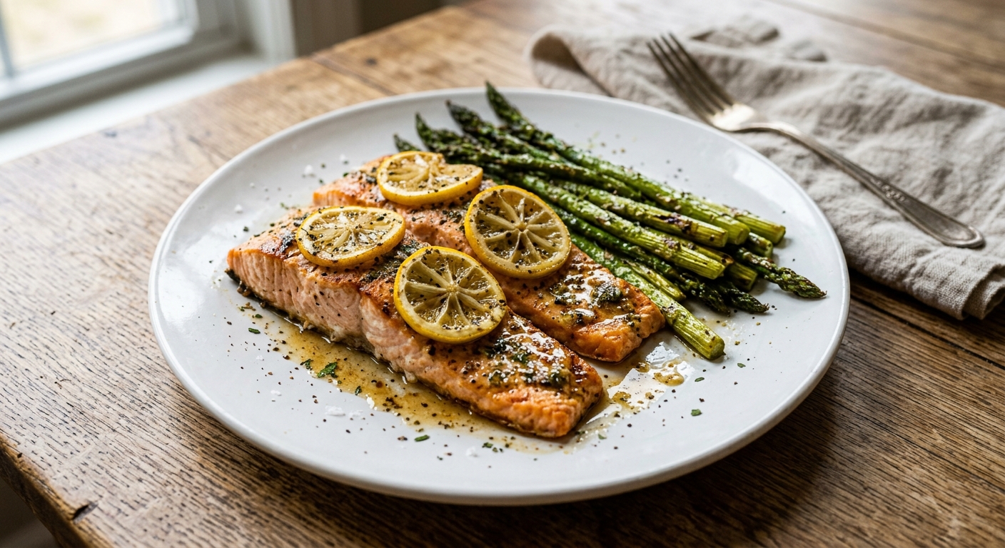 Lemon Herb Sheet Pan Salmon and Asparagus