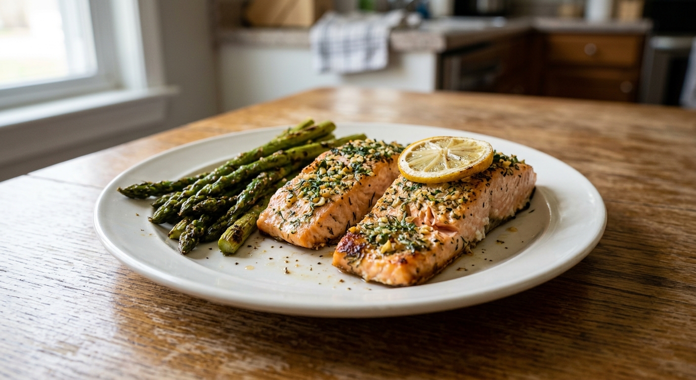 One-Pan Garlic Herb Salmon and Asparagus