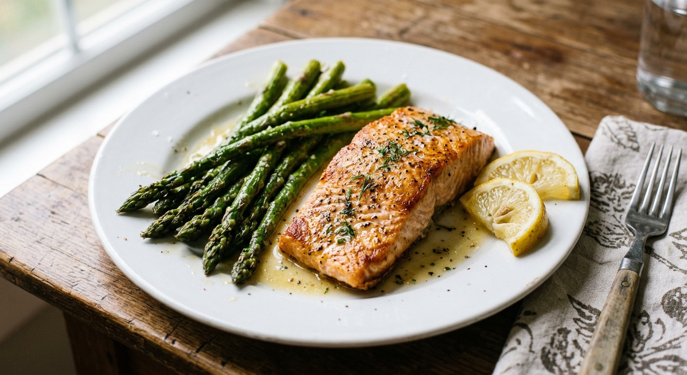 One-Pan Lemon Garlic Butter Salmon and Asparagus