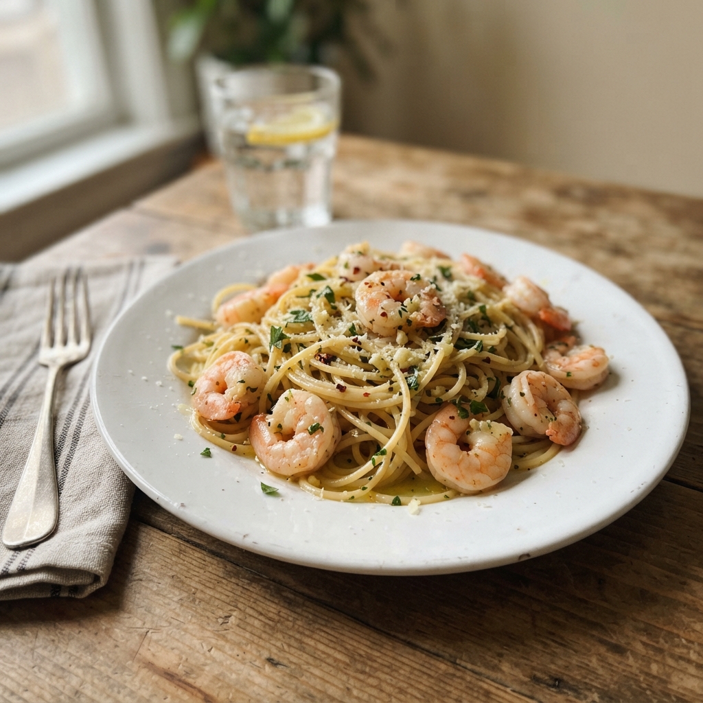 Zesty Lemon Garlic Shrimp Pasta