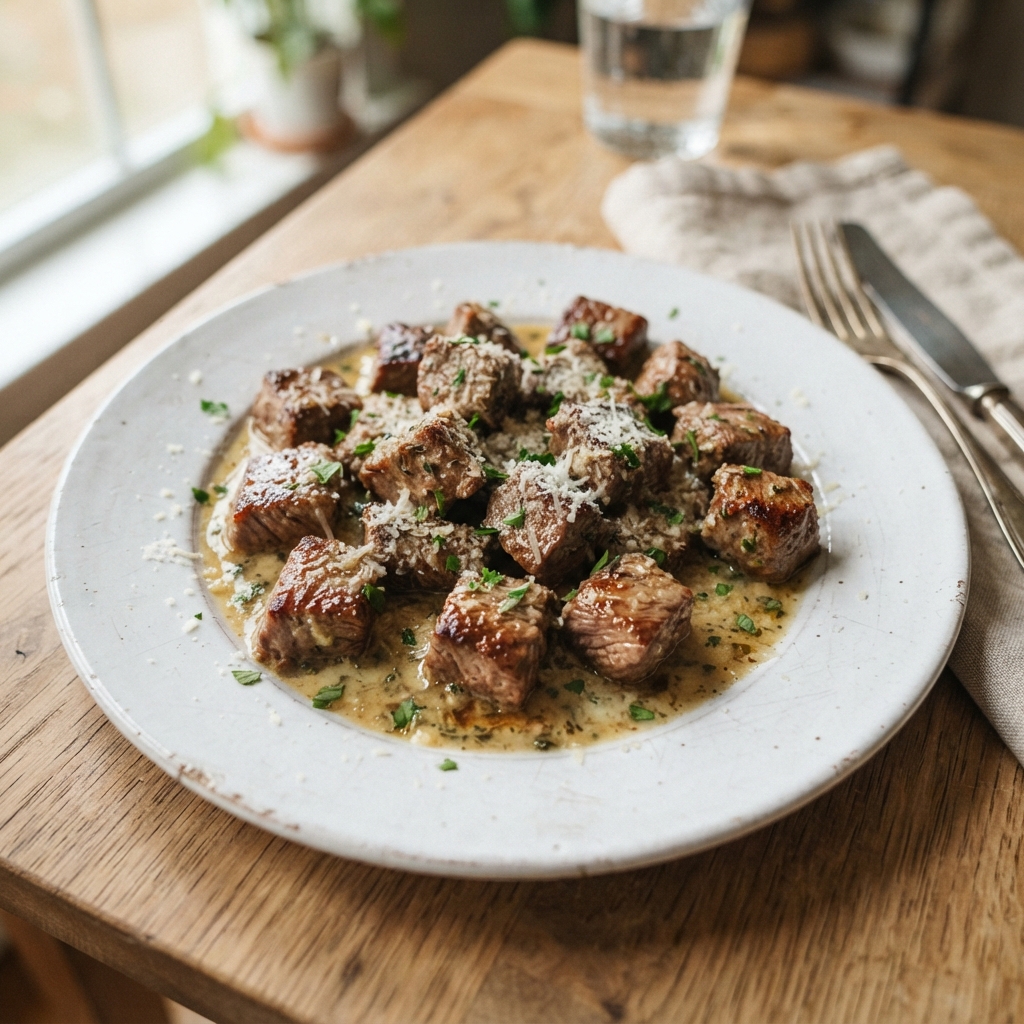 Creamy Garlic Butter Steak Bites