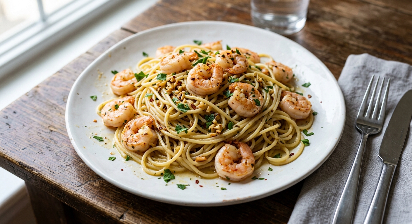 Lemon Garlic Butter Shrimp Pasta