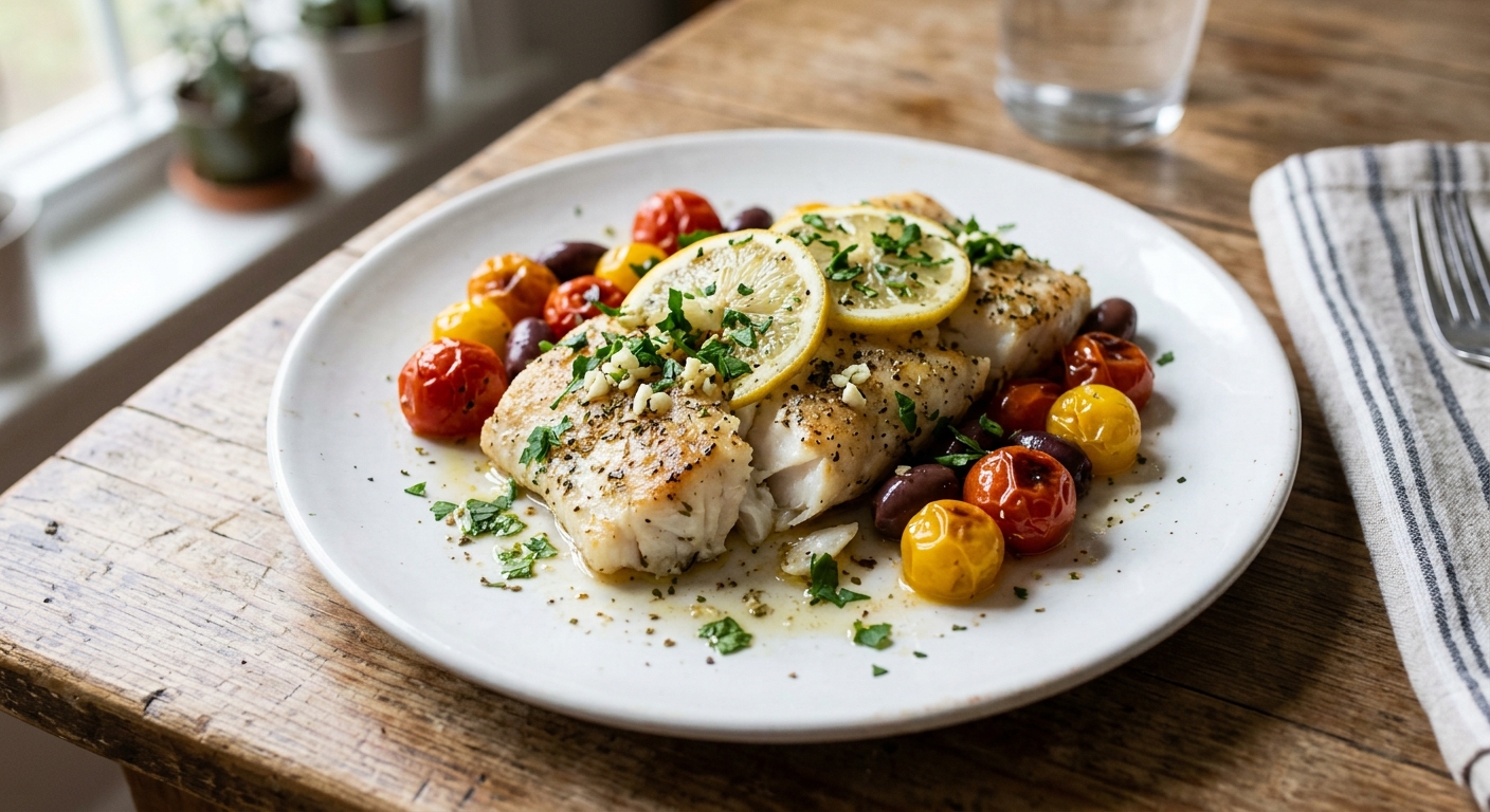 One-Pan Mediterranean Lemon Herb White Fish
