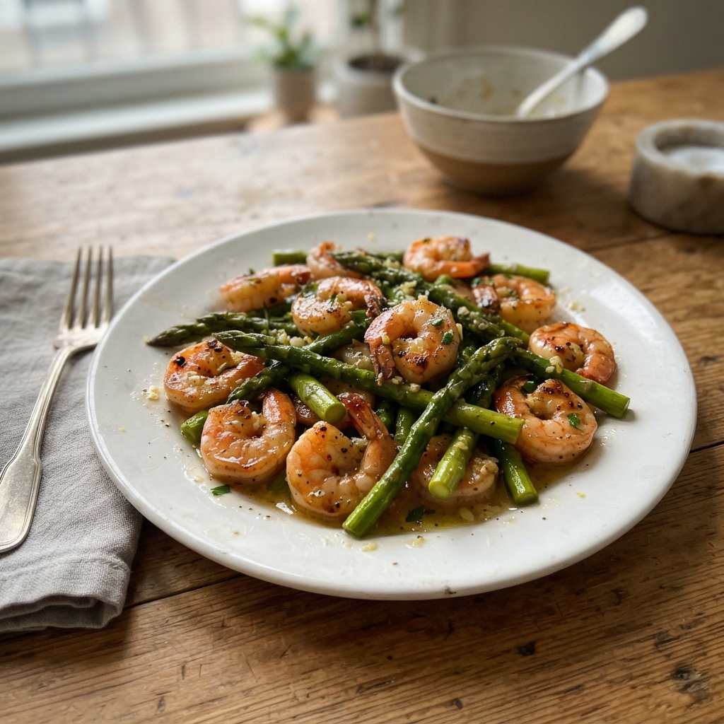 One-Pan Garlic Butter Lemon Shrimp and Asparagus