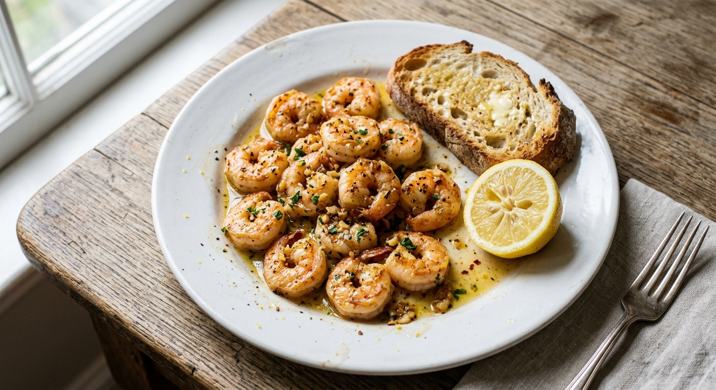 Lemon Garlic Shrimp Skillet