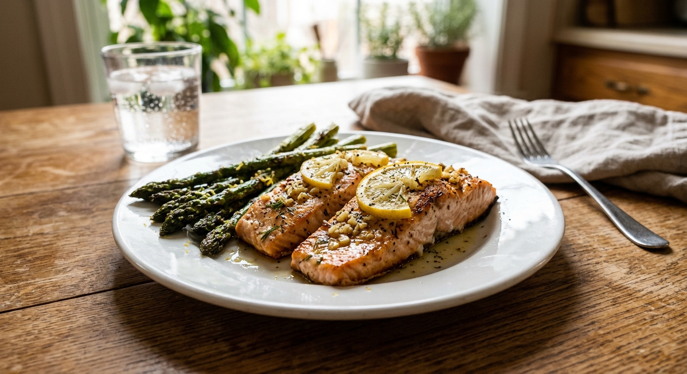 Lemon Garlic Sheet Pan Salmon and Asparagus