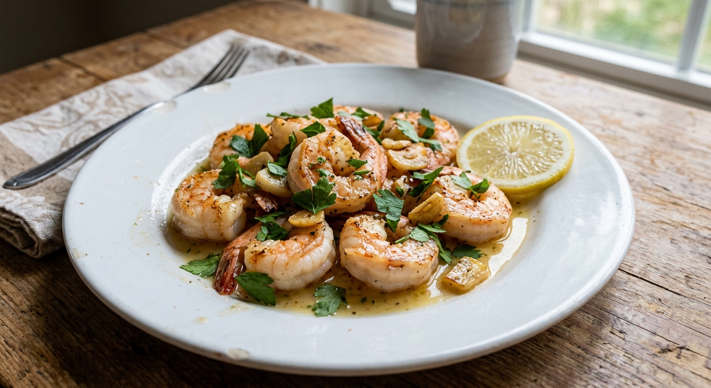 Lemon Garlic Butter Shrimp Skillet