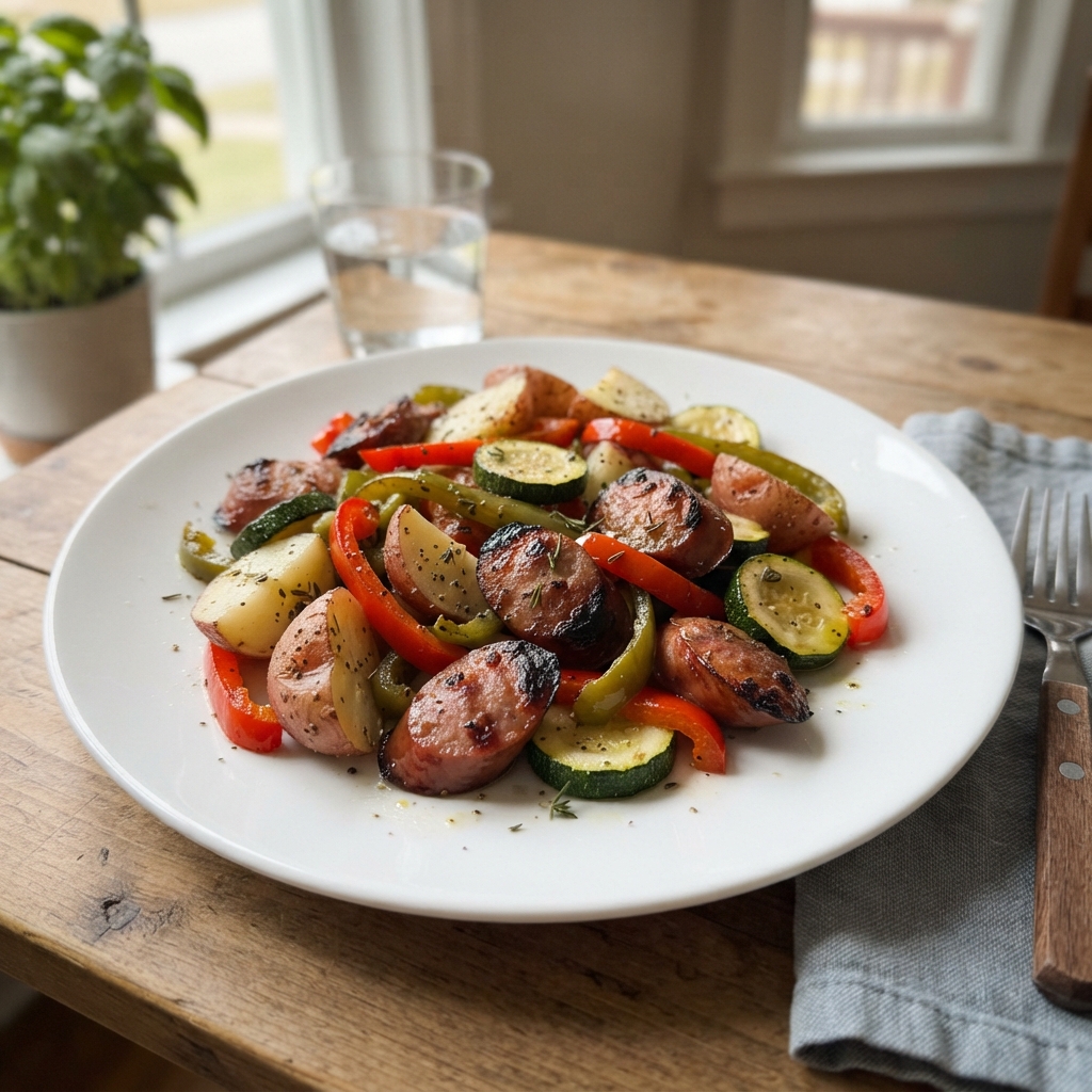 One-Pan Garlic Herb Sausage and Veggies