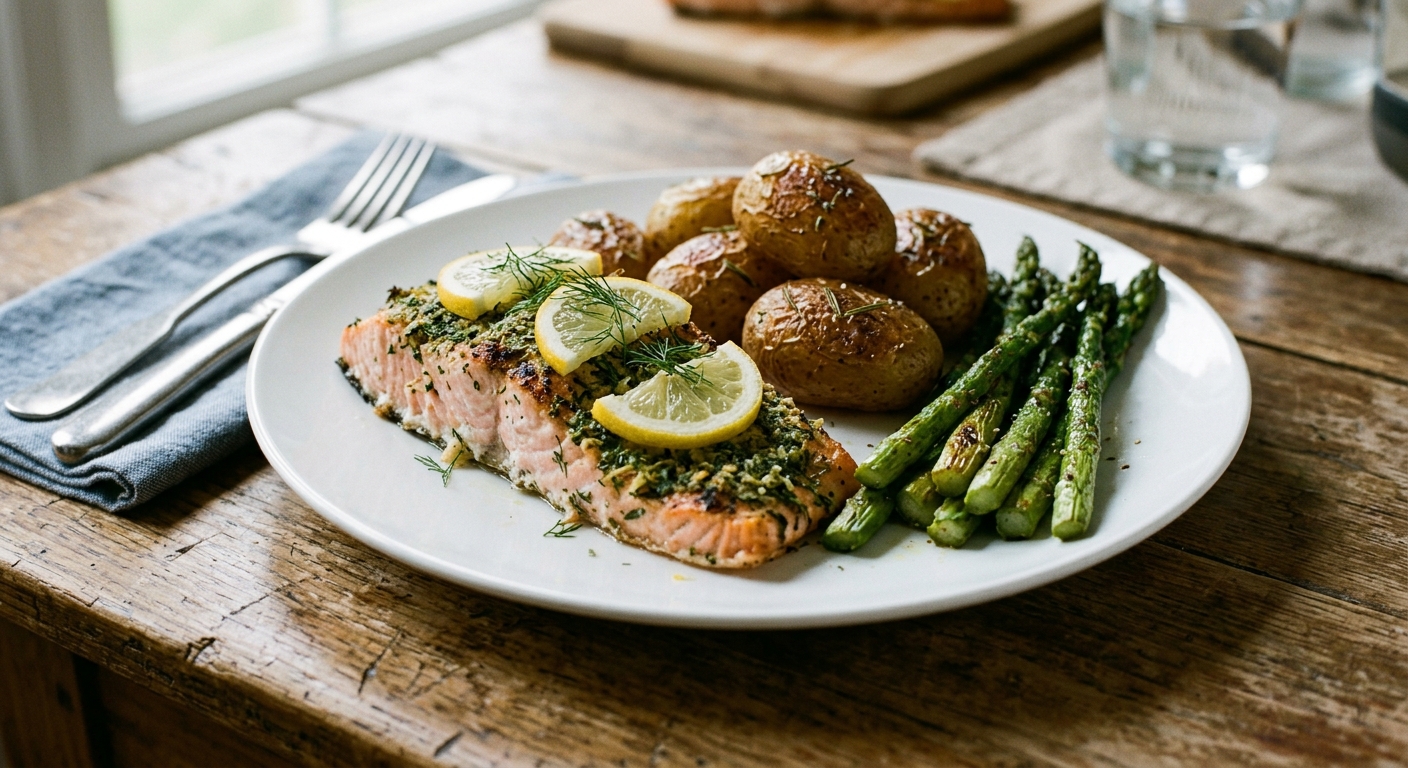 One-Pan Lemon Herb Sheet Pan Salmon