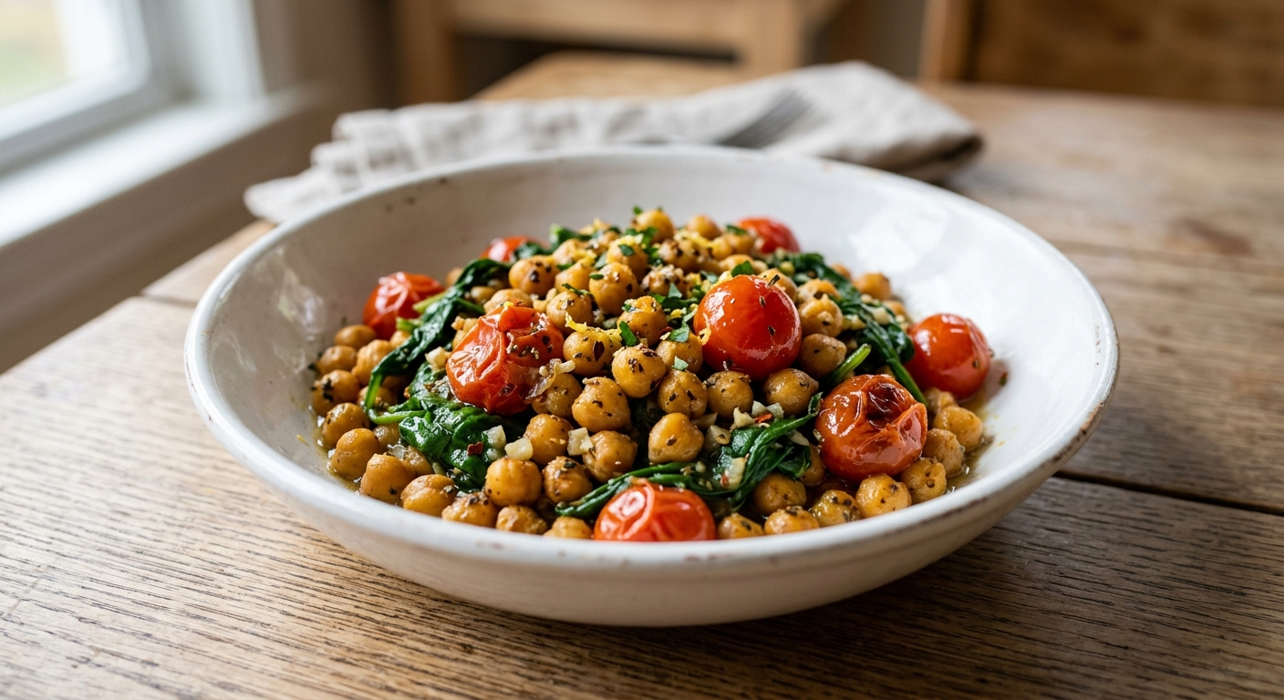One-Pan Lemon Garlic Chickpea Stir-Fry