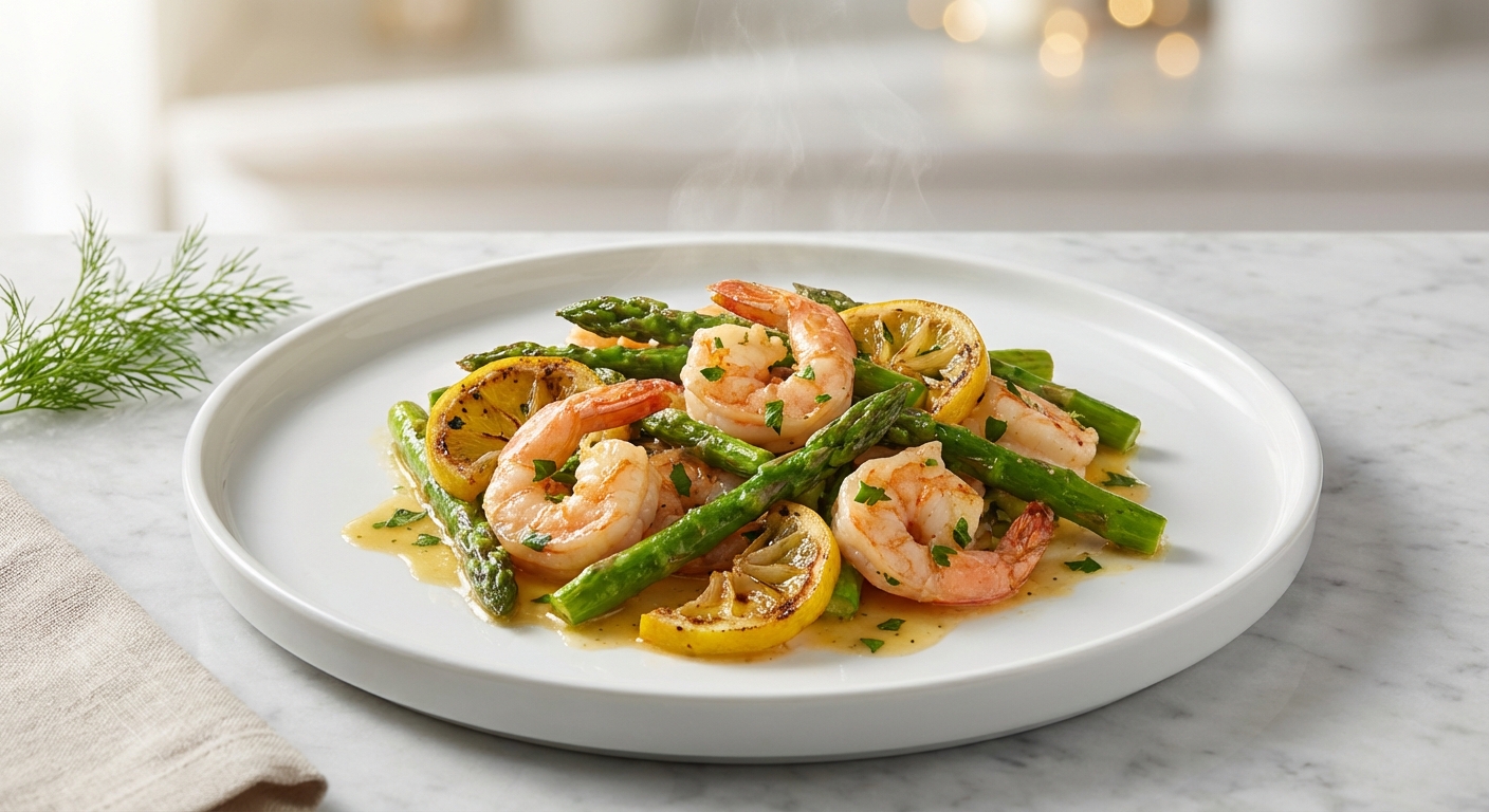 One-Pan Lemon Garlic Butter Shrimp and Asparagus