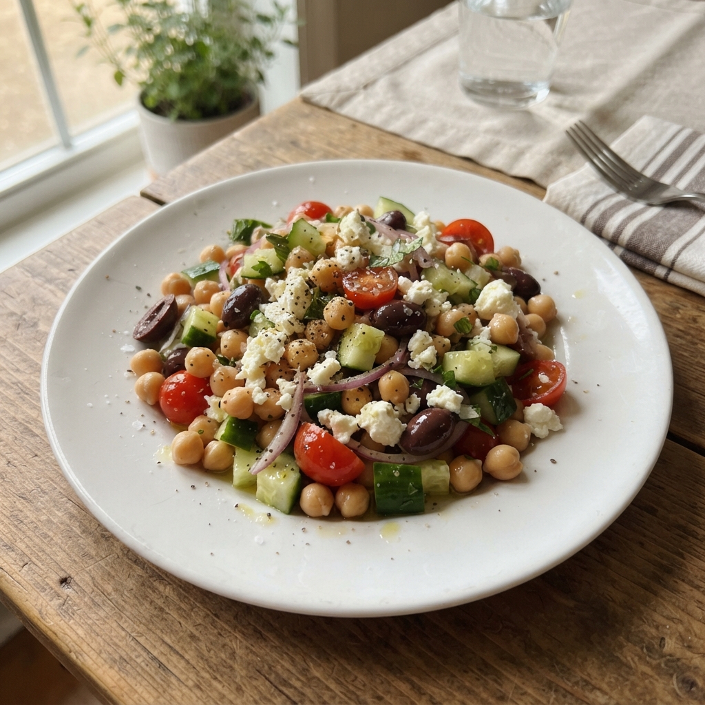 Mediterranean Chickpea and Feta Salad