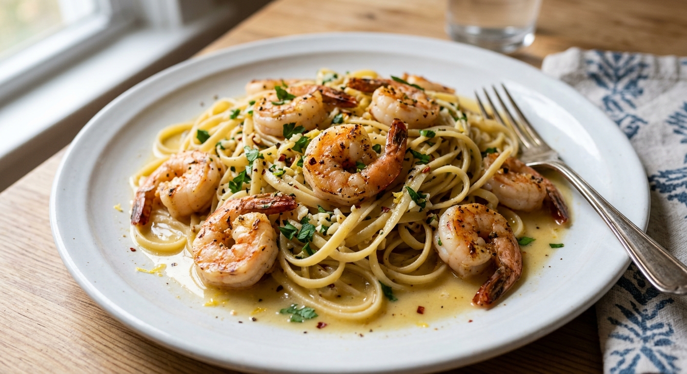 Lemon Garlic Butter Shrimp Pasta
