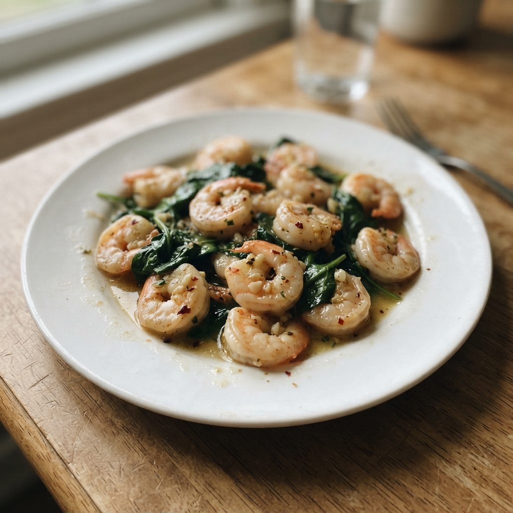 One-Pan Garlic Butter Shrimp and Spinach