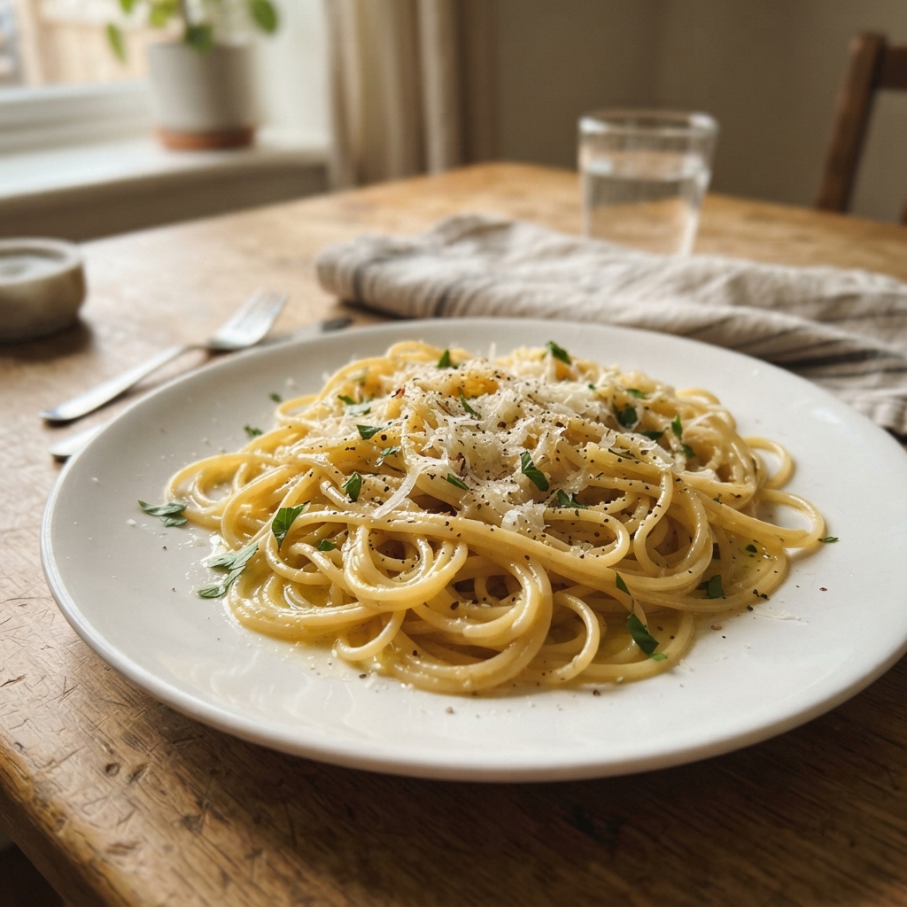One-Pan Garlic Butter Pasta with Parmesan