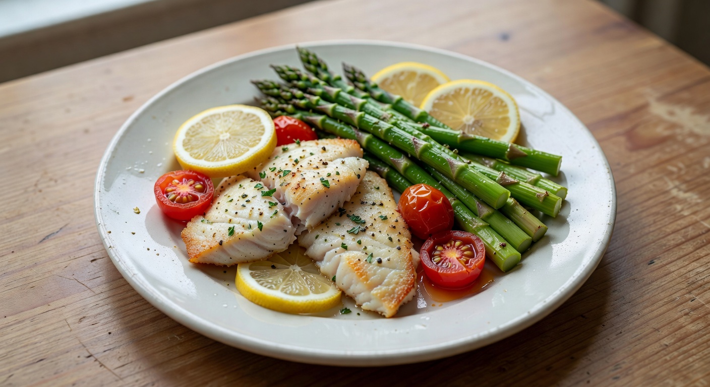 One-Pan Lemon Herb White Fish and Asparagus