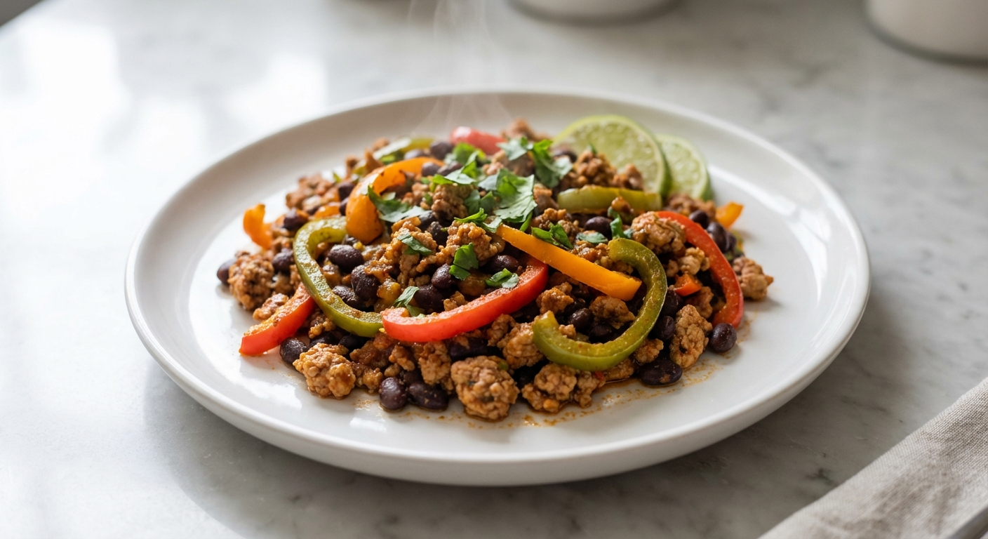 Quick Turkey and Black Bean Power Skillet