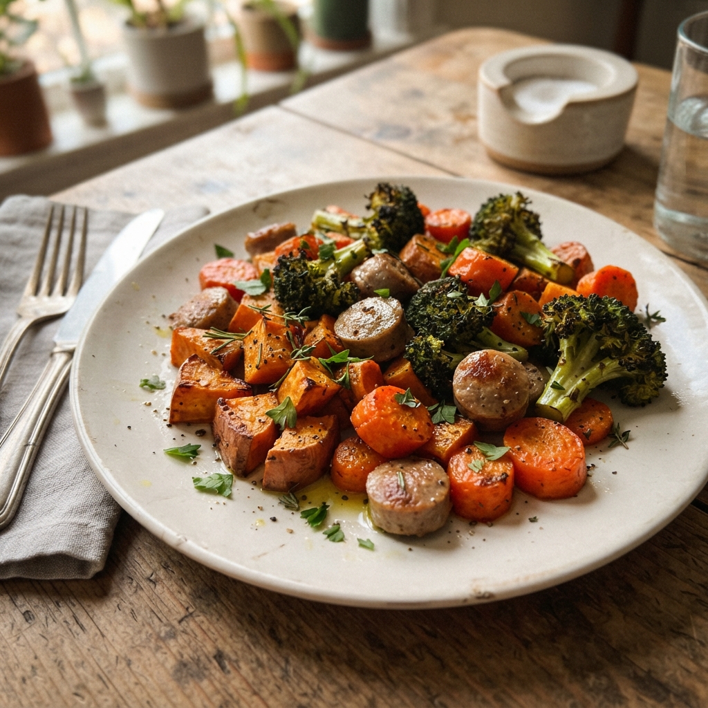 Sheet Pan Roasted Harvest Vegetables and Sausage