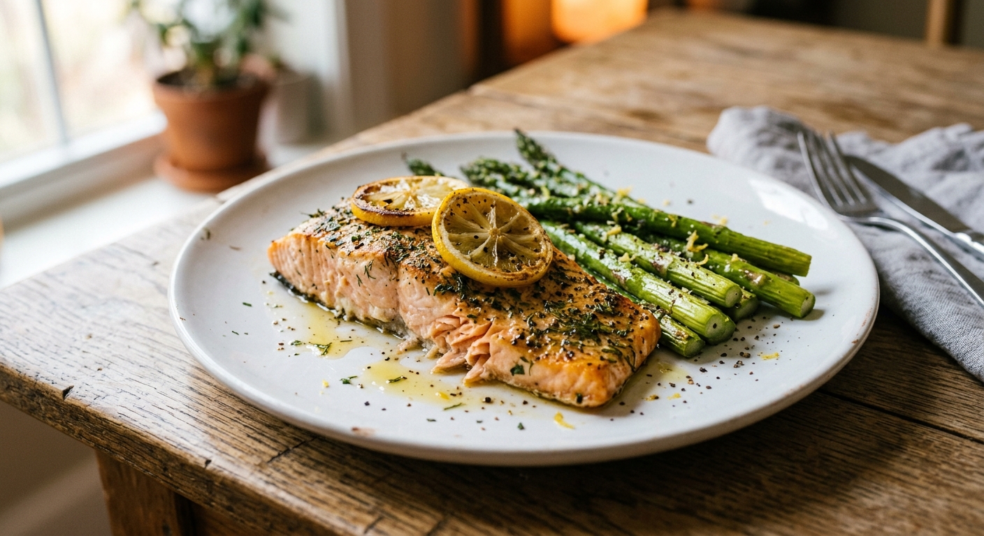 Sheet Pan Lemon-Herb Salmon and Asparagus
