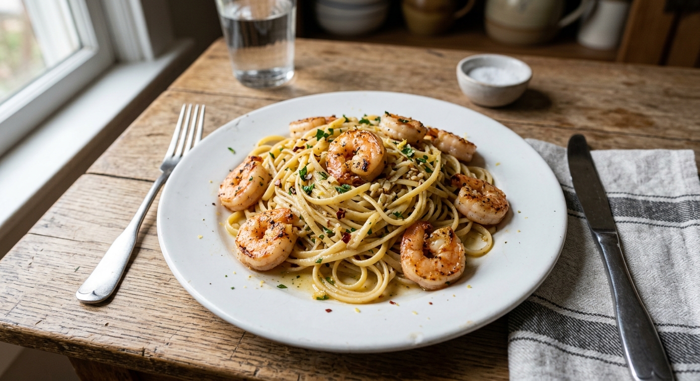 Lemon Garlic Butter Shrimp Pasta