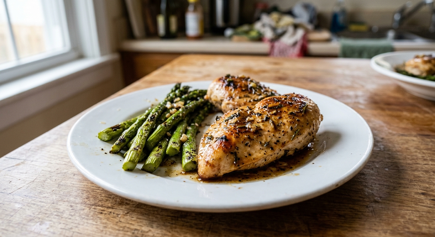 One-Pan Garlic Herb Chicken and Asparagus