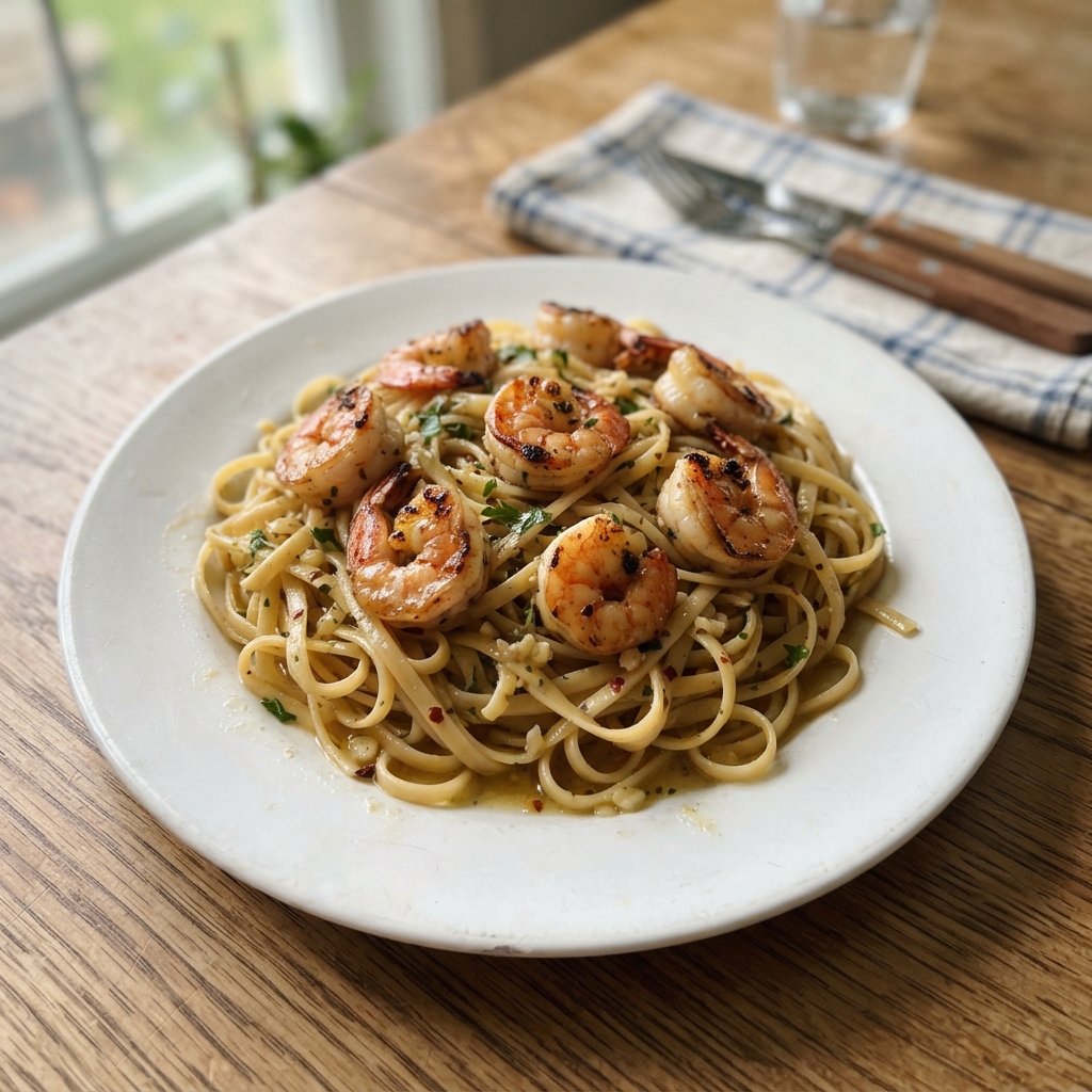 Lemon Garlic Butter Shrimp Pasta