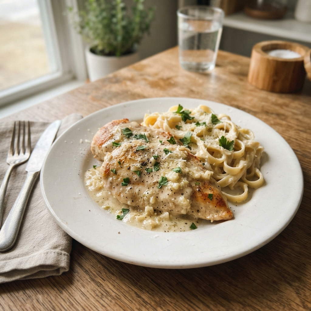 Creamy Garlic Parmesan Chicken Skillet
