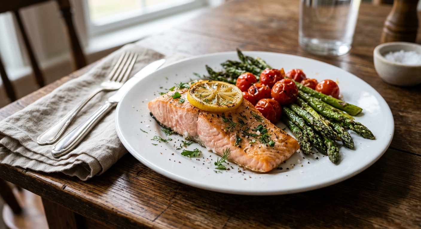 Sheet Pan Lemon Herb Salmon with Asparagus