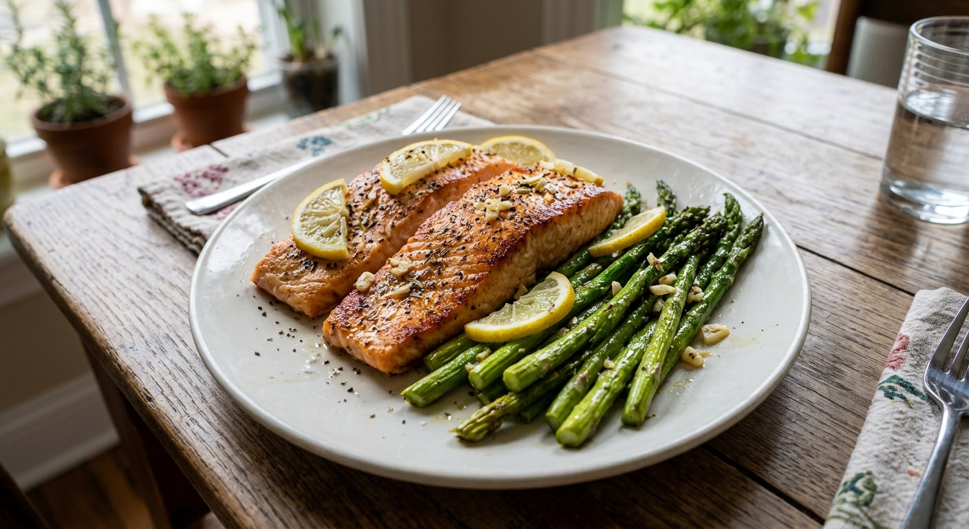 Lemon Garlic Sheet Pan Salmon and Asparagus