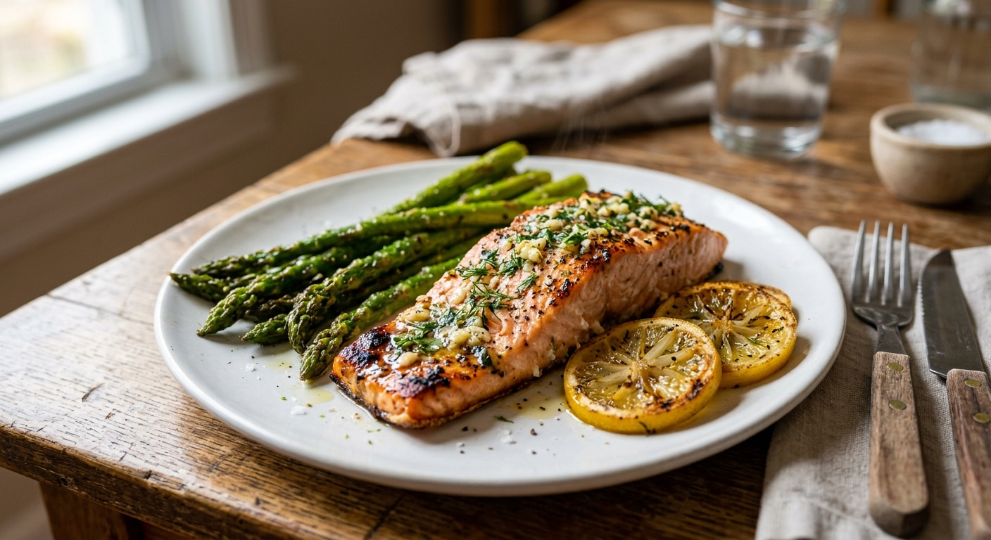 Sheet-Pan Lemon Herb Salmon and Asparagus