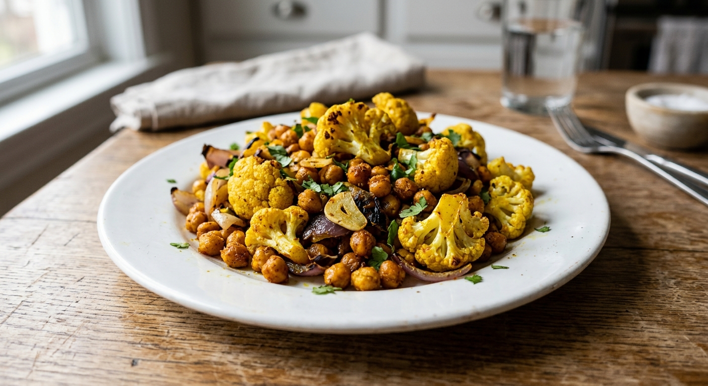 One-Pan Turmeric Cauliflower and Chickpea Stir-Fry