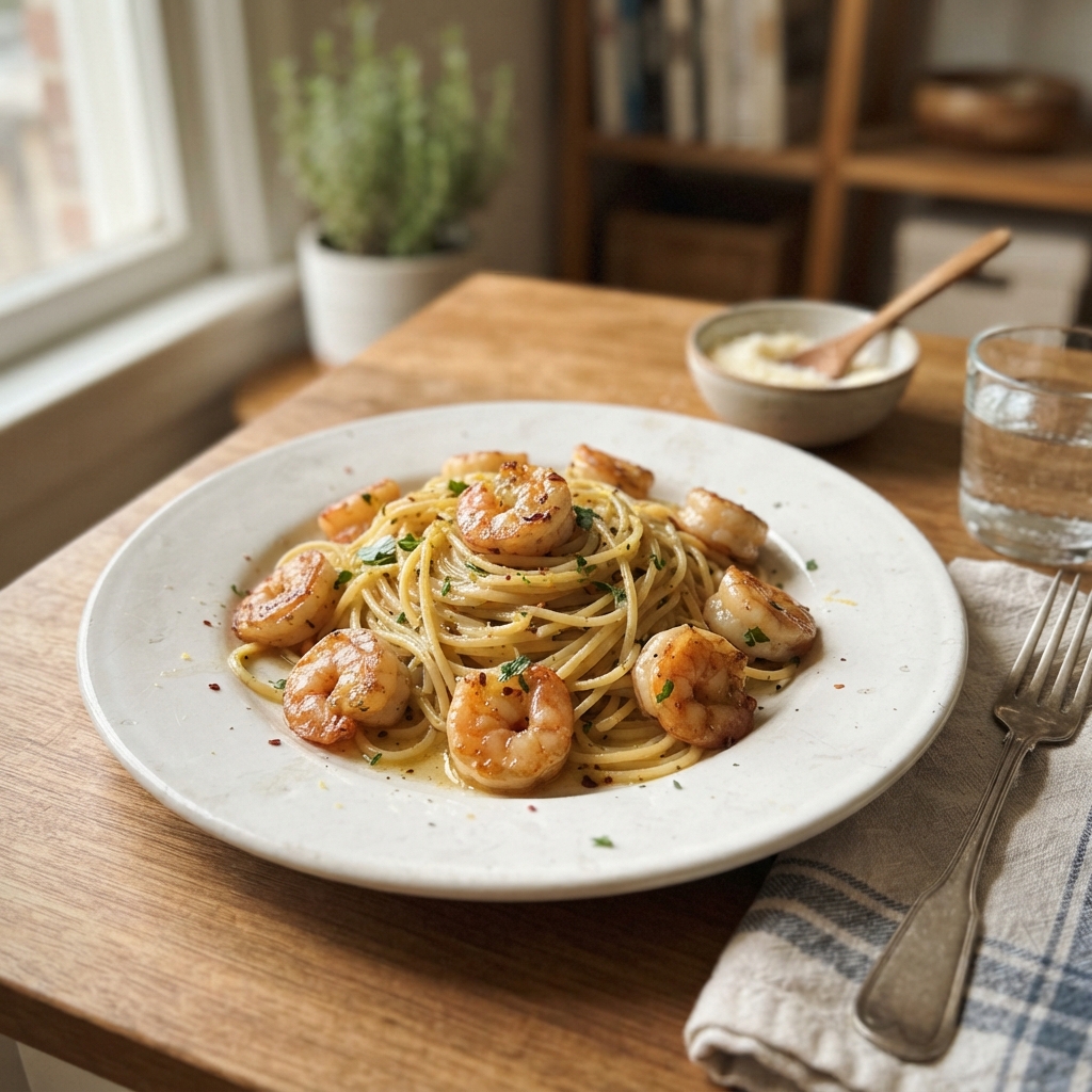 One-Pan Garlic Butter Shrimp and Pasta