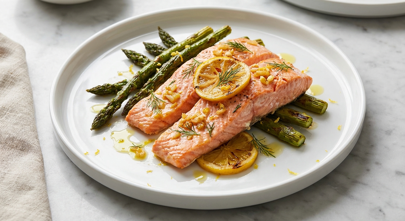 Sheet Pan Lemon Garlic Salmon and Asparagus