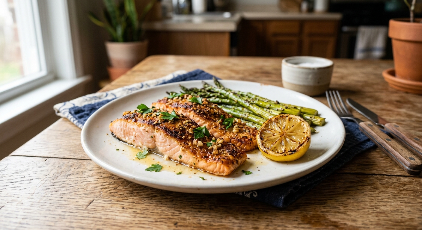 One-Pan Garlic Herb Salmon and Asparagus