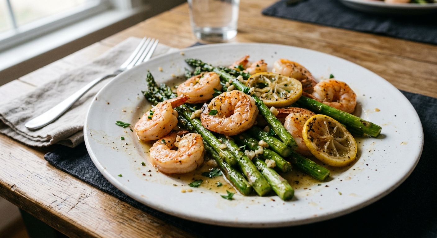 One-Pan Lemon Garlic Shrimp and Asparagus