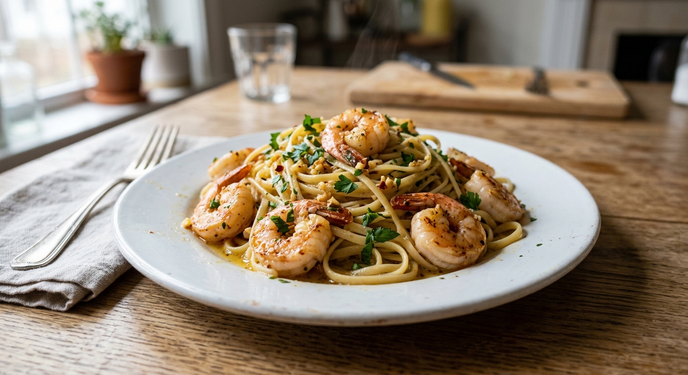 Lemon Garlic Butter Shrimp Pasta