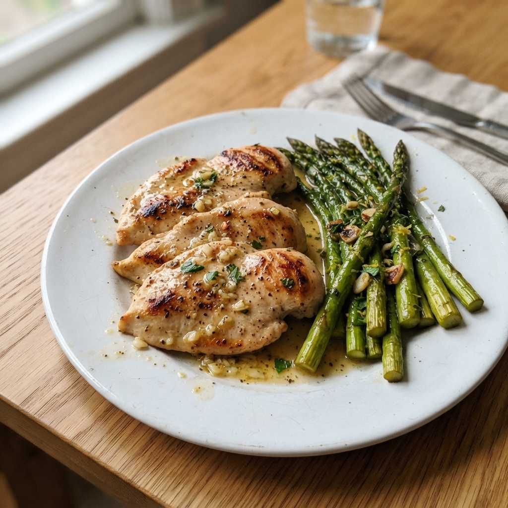 One-Pan Lemon Garlic Chicken and Asparagus