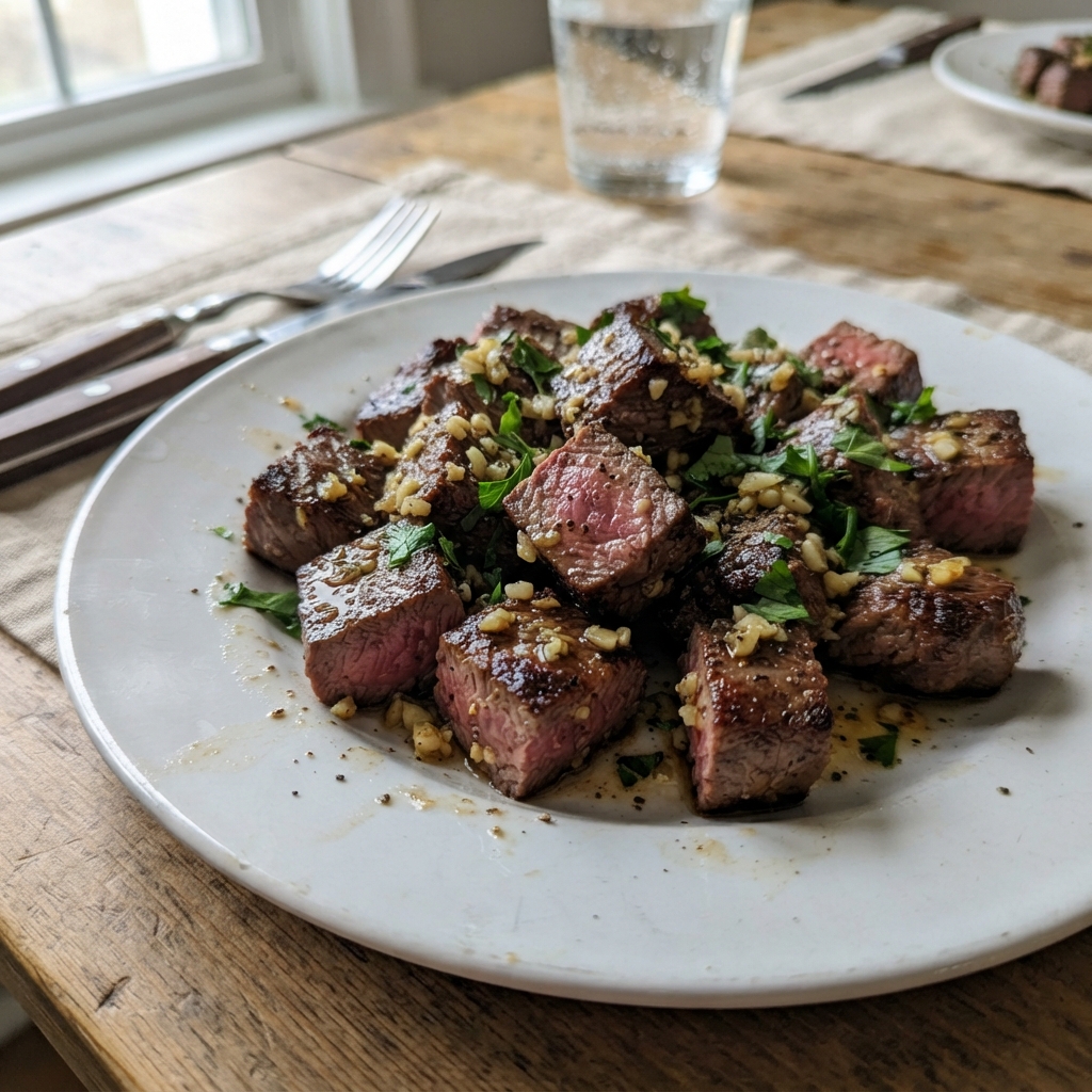 Keto Garlic Butter Steak Bites