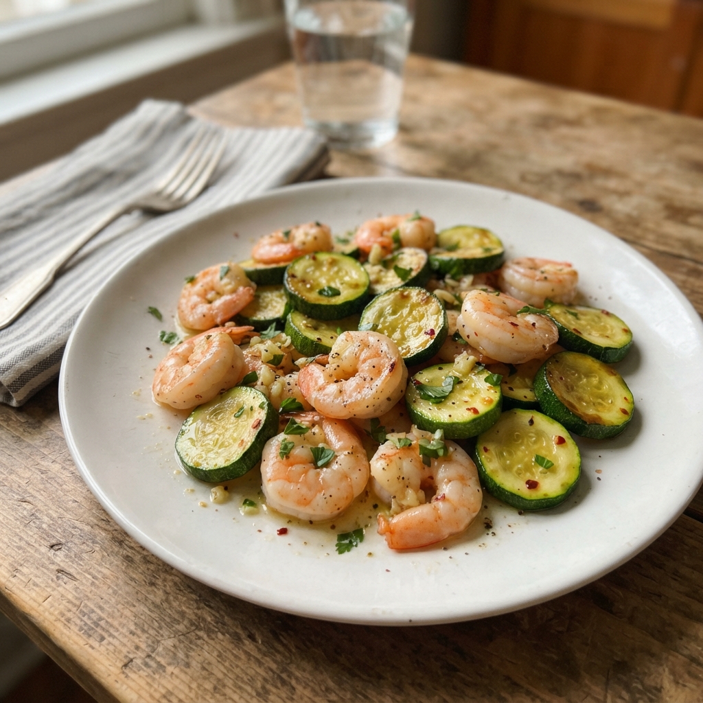 One-Pan Garlic Butter Shrimp and Zucchini