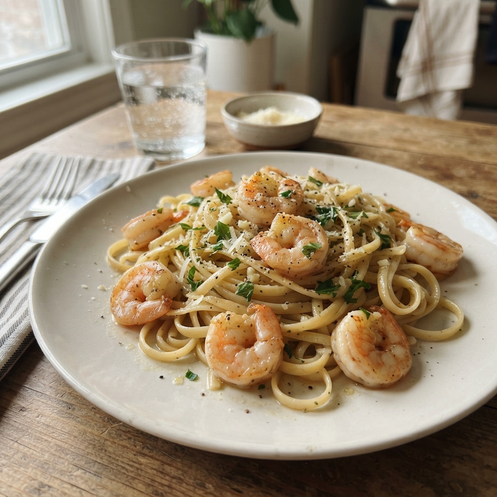 One-Pan Garlic Butter Shrimp and Pasta