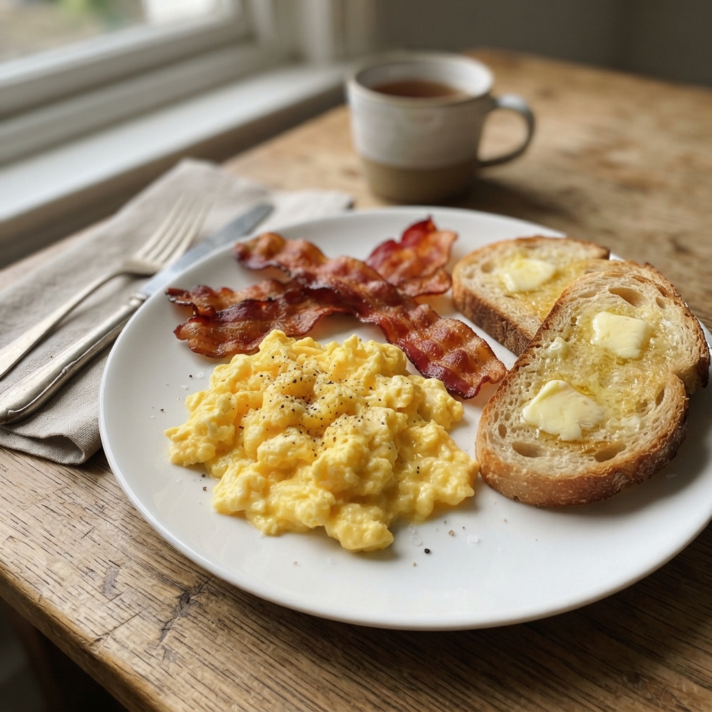 Quick Scrambled Egg and Toast Skillet