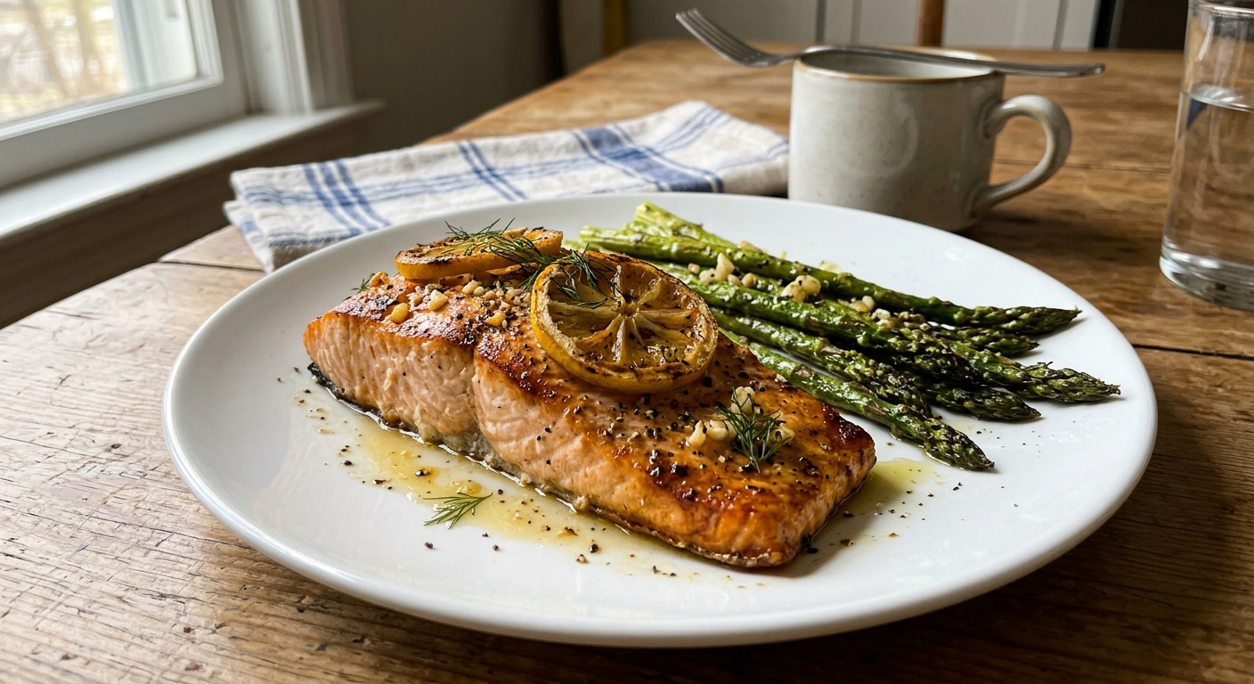 Lemon Garlic Sheet Pan Salmon and Asparagus