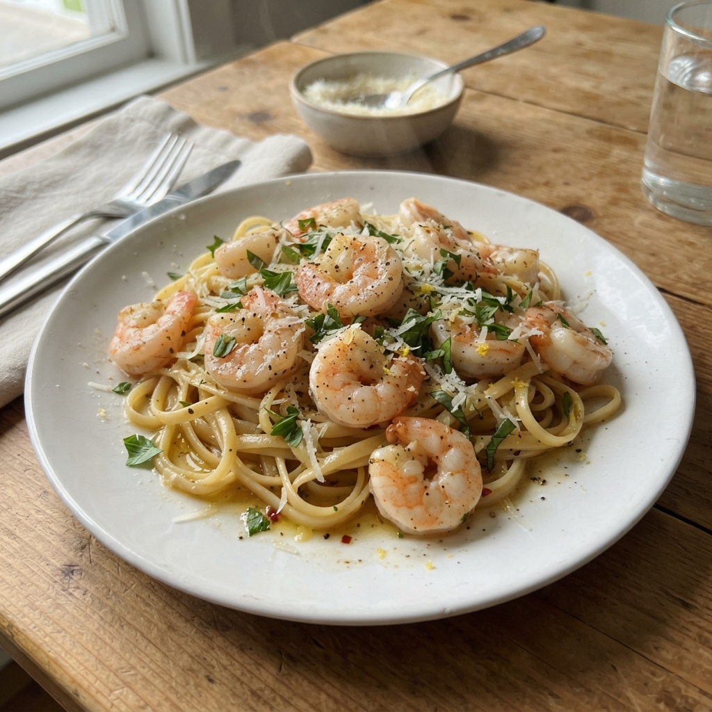 One-Pan Garlic Butter Shrimp and Pasta