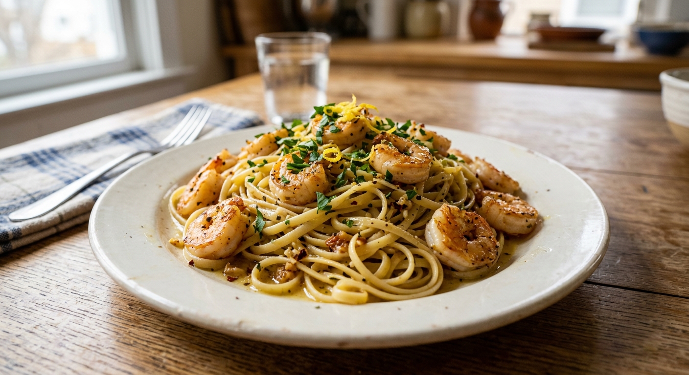 Lemon Garlic Butter Shrimp Pasta
