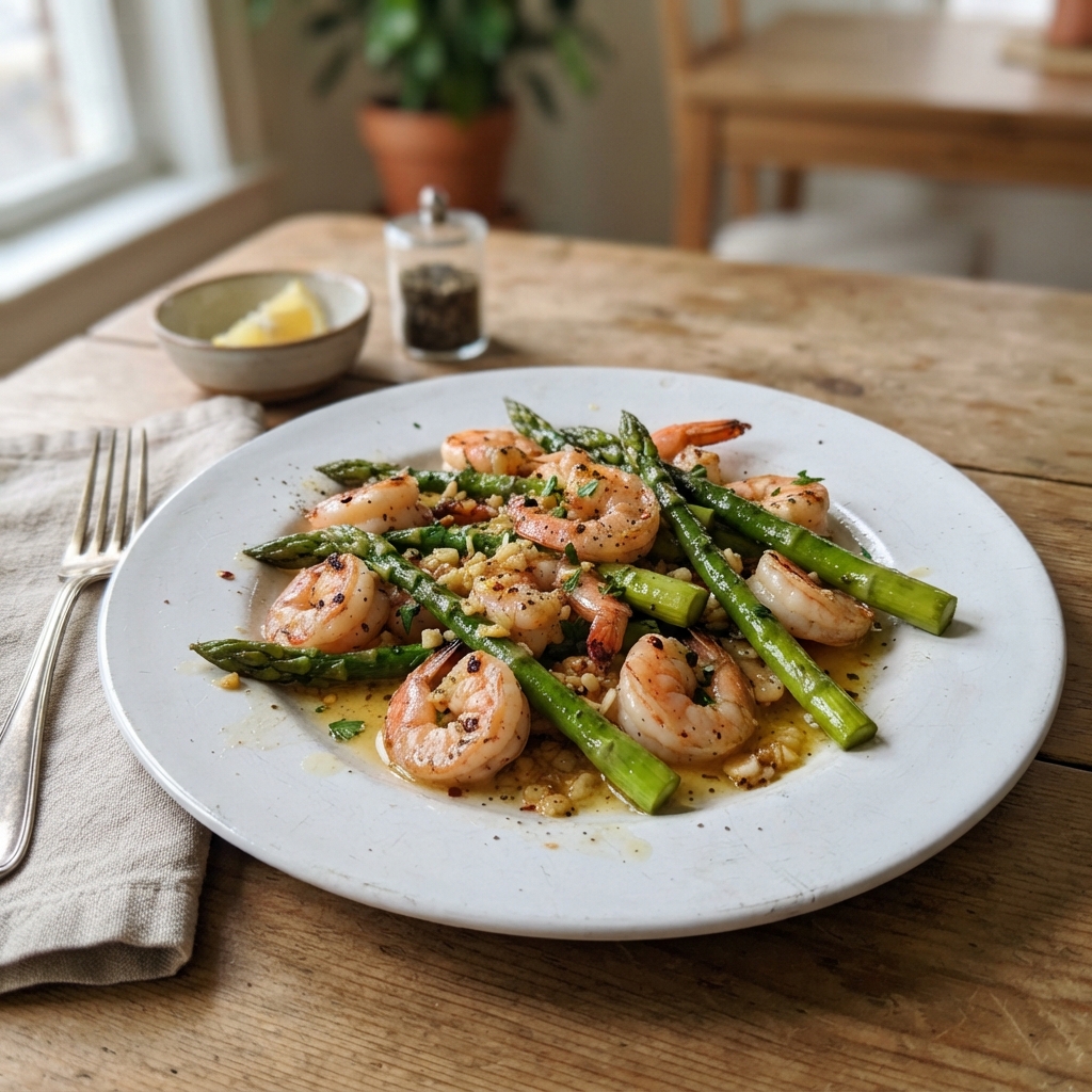 One-Pan Garlic Butter Shrimp and Asparagus
